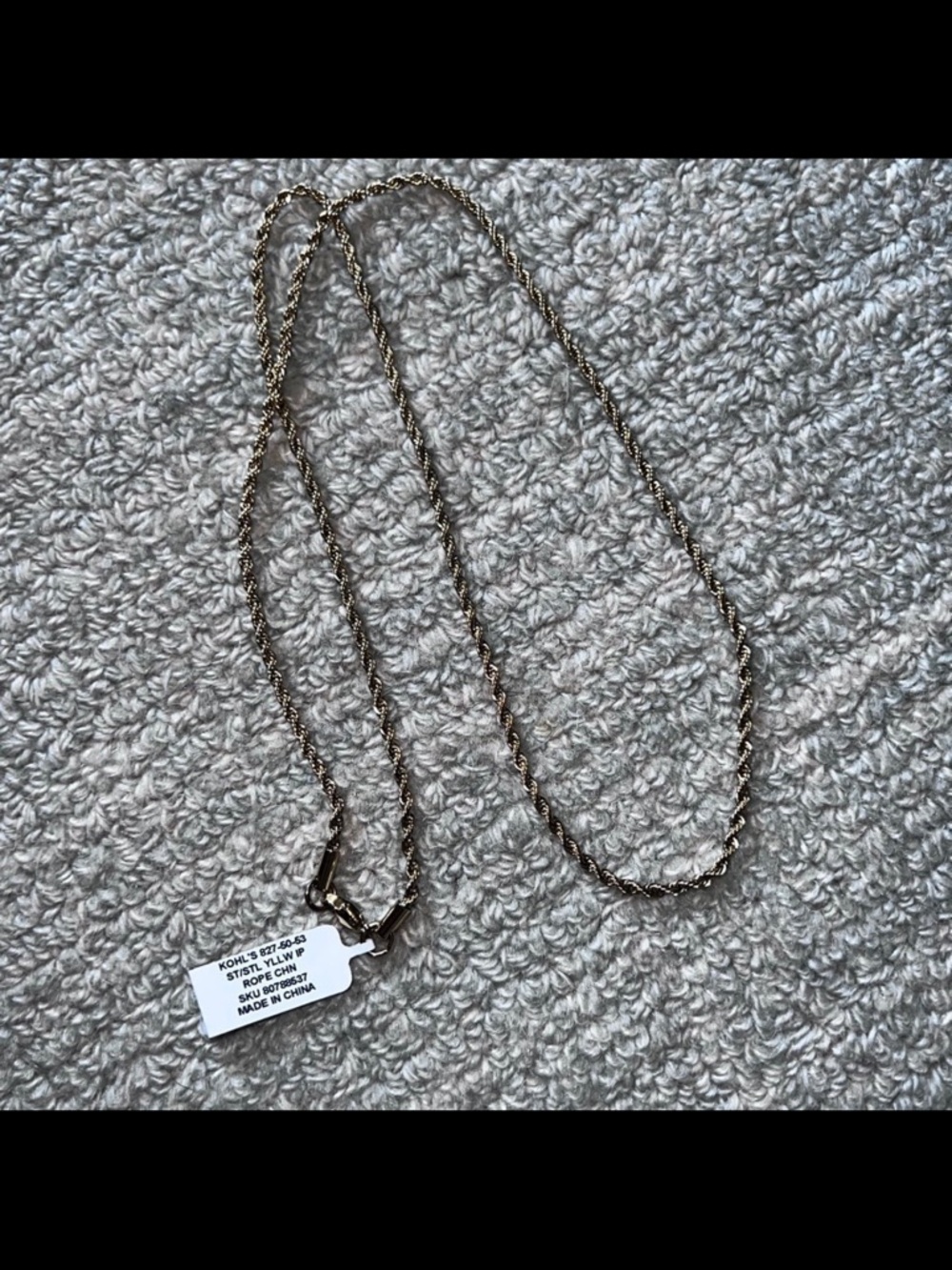 New with tags gold stainless steel 24" rope chain necklace by Steel Nation.